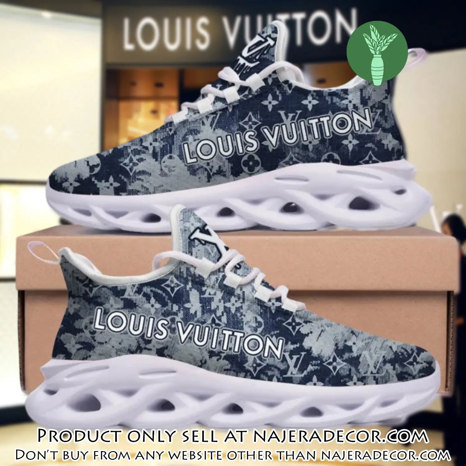Louis vuitton blue pattern max soul shoes luxury brand gifts for men women njr2653739